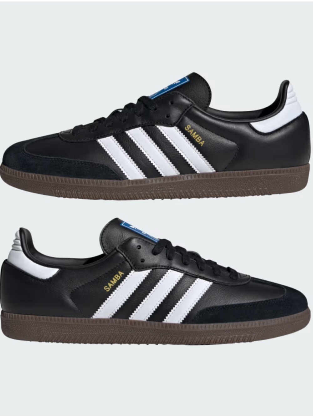adidas Black and White Samba OG Leather Sneakers